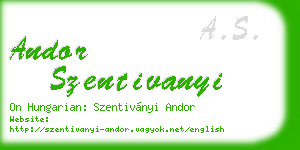 andor szentivanyi business card